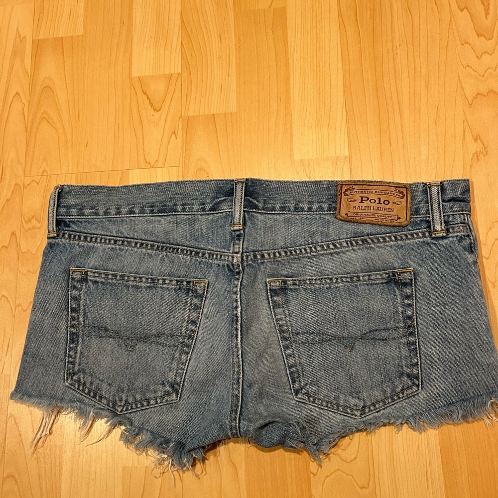 Polo by Ralph Lauren Distressed Denim Jean Shorts - Blue - Picture 3 of 4